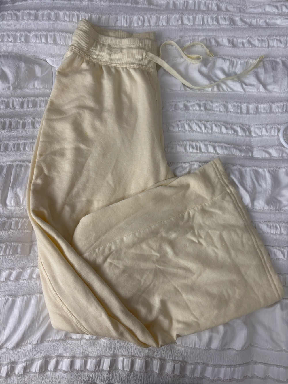 Yellow wide leg lounge pants